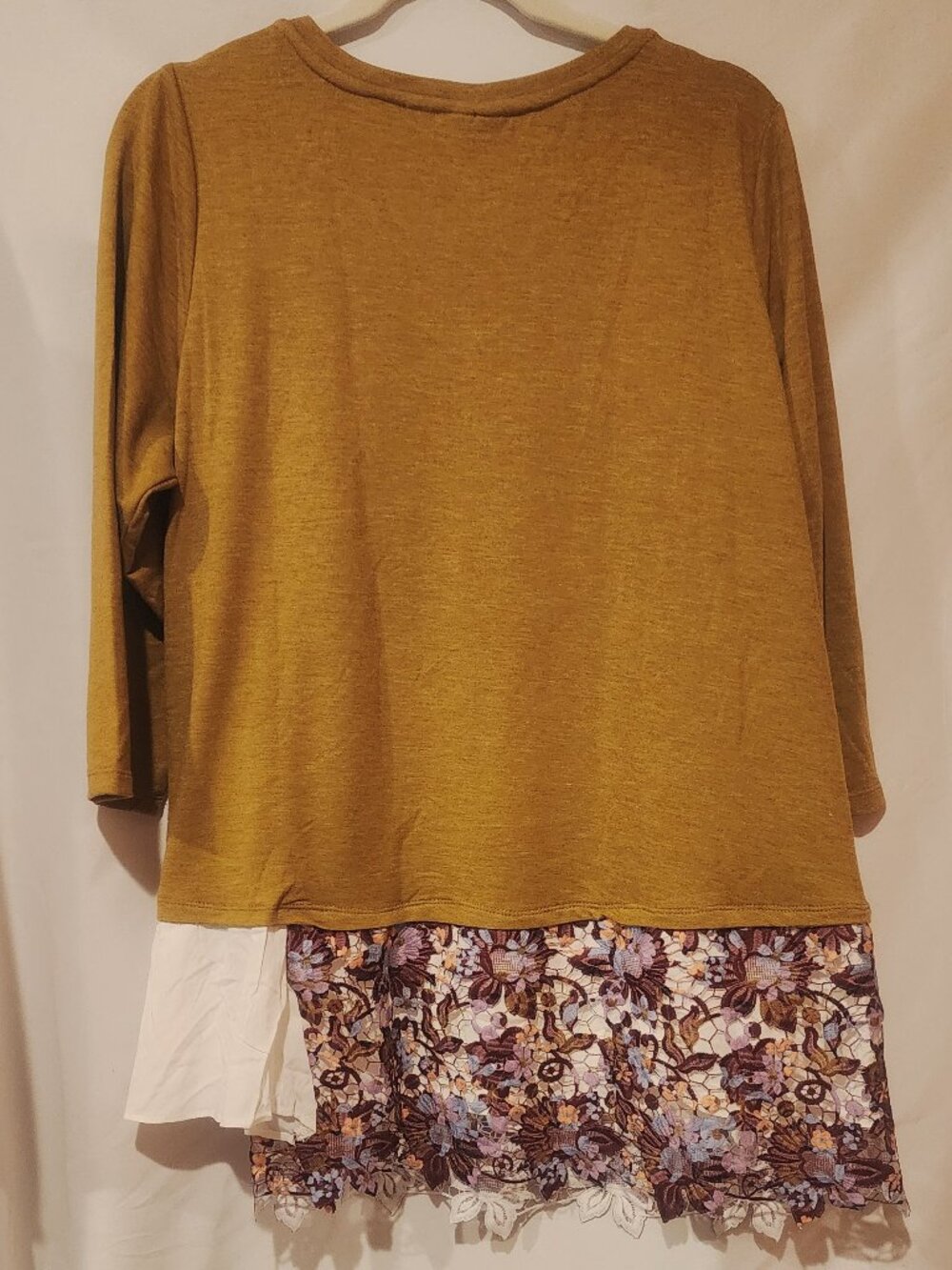 LOGO Lounge Boho long sleeve tunic with lace ruffle hem with pockets Size L - Picture 6 of 8